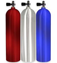 aluminium and steel scuba tanks