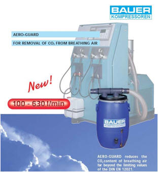 Bauer Aero-guard carbon dioxide removal pre-filter system